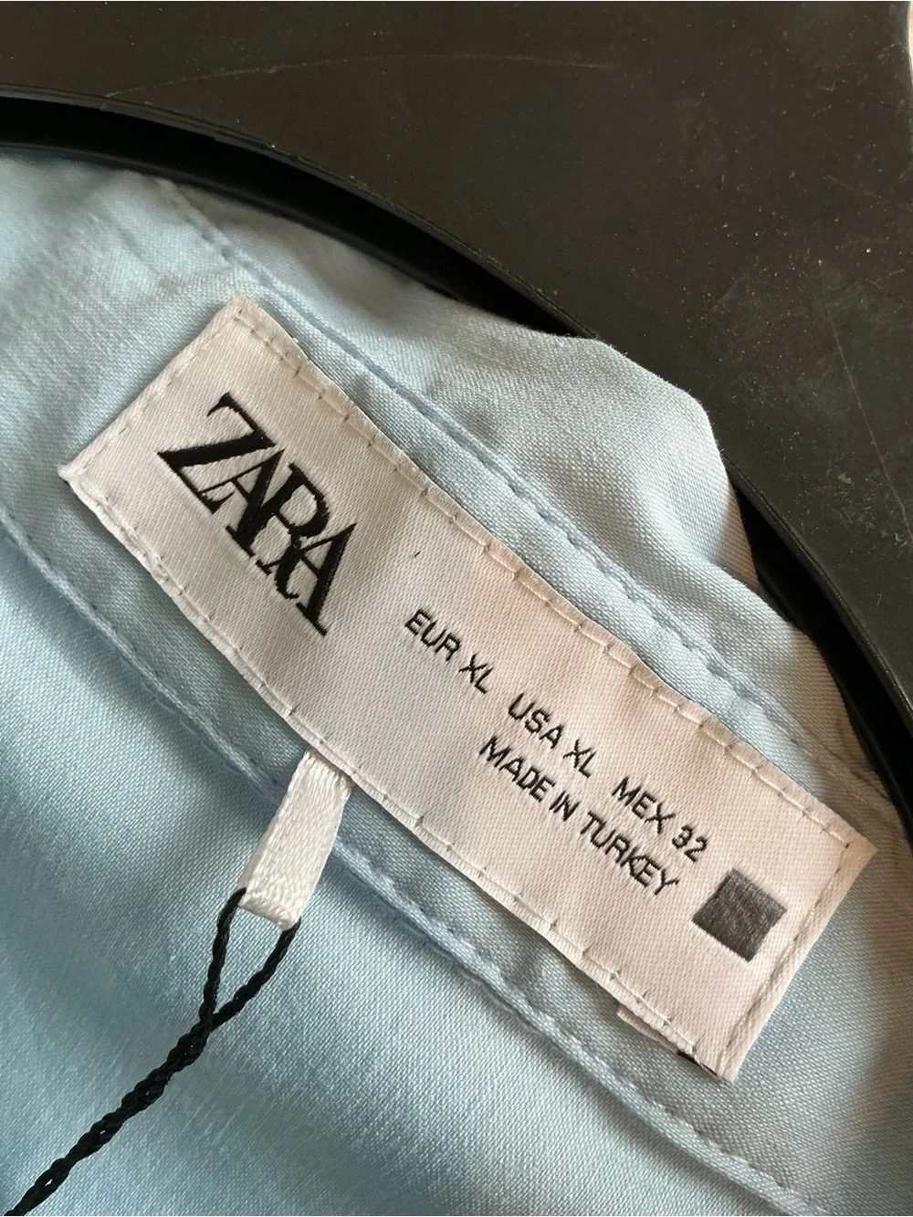 Zara Pale Blue Dress XL 49” long elastic smocked waist NWT New short sleeves - Picture 4 of 6